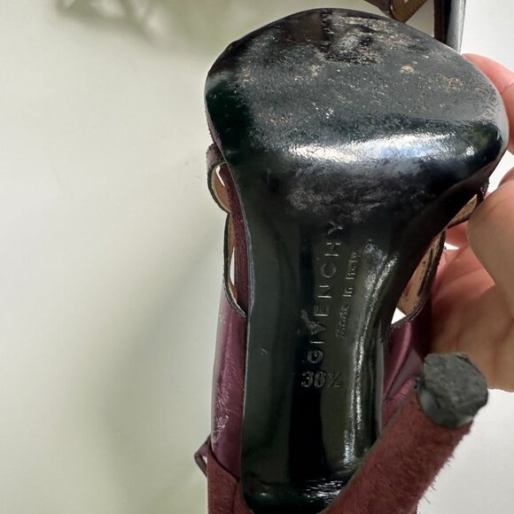 Givenchy Birdcage Cut Out Ankle Boots Burgundy Heels 38.1/5 - Picture 6 of 8